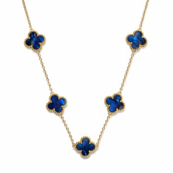 Waterproof Anti-Tarnish Jewelry | Royal Blue Clover Necklace | YouGorgeous™