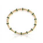 Waterproof Anti-Tarnish Jewelry | Emerald Bamboo Bangle