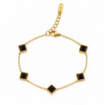 Waterproof Anti-Tarnish Jewelry | Midnight Black Station Bracelet