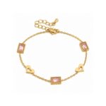 Waterproof Anti-Tarnish Jewelry | Pink Heart Bracelet