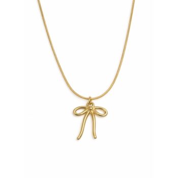 YouGorgeous™ Coquette Bow Pendant Necklace – 18K Gold Plated Snake Chain