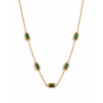 Baguette Vintage Emerald Chain Necklace