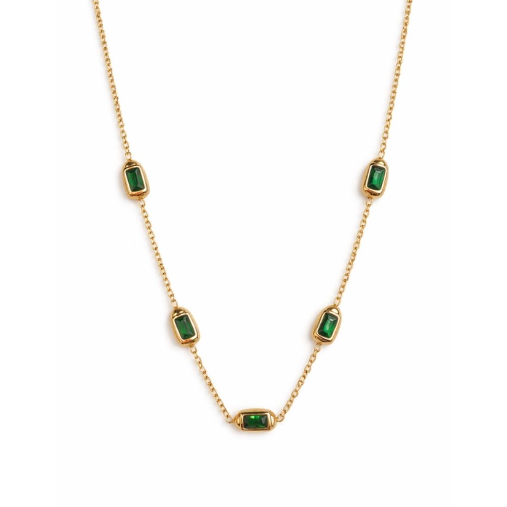 Baguette Vintage Emerald Chain Necklace Baguette Vintage Emerald Chain Necklace