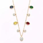 YouGorgeous™ 18K Gold Plated Rainbow Gemstone Charm Necklace