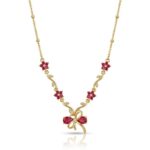 Waterproof Anti-Tarnish Jewelry | Ruby Bow Vine Necklace | YouGorgeous™