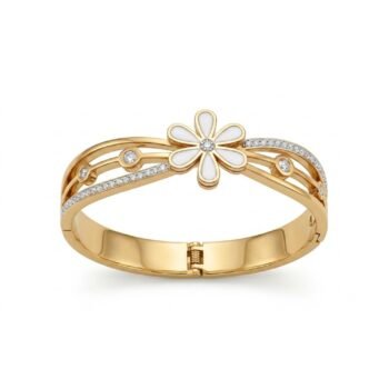 Yougorgeous 18k gold plated anti tarnish jewellery daisy flower baby girl bangle bracelet
