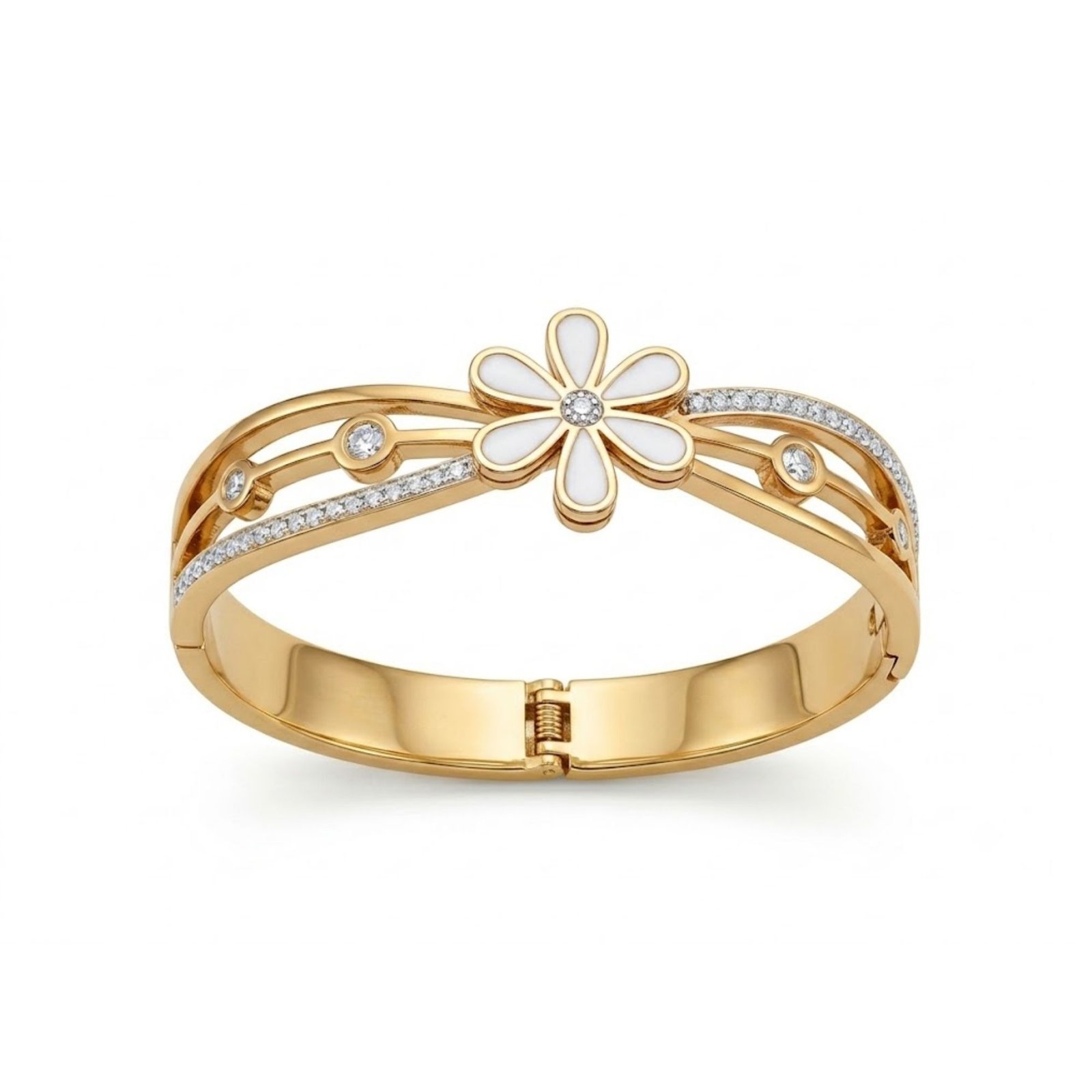 1 Yougorgeous 18k gold plated anti tarnish jewellery daisy flower baby girl bangle bracelet