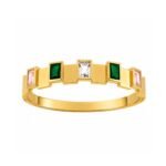 Yougorgeous 18k gold plated anti tarnish jewellery multi color baguette crystal emerald pink gold bangle bracelet.