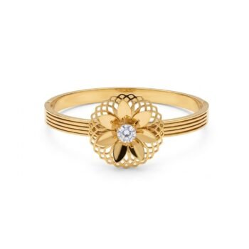 Yougorgeous 18k gold plated anti tarnish jewellery gold filigree floral mandala crystal bangle bracelet.