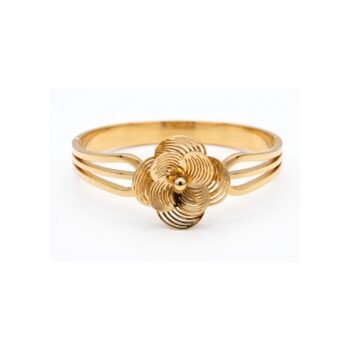 Yougorgeous 18k gold plated anti tarnish jewellery spiral wire floral filigree gold cuff bangle bracelet.