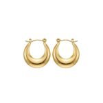 Yougorgeous 18k gold plated anti tarnish jewellery smooth puffed crescent chunky gold hoop earrings.