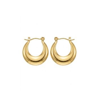 Yougorgeous 18k gold plated anti tarnish jewellery smooth puffed crescent chunky gold hoop earrings.