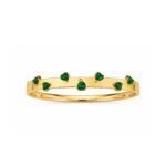Yougorgeous 18k gold plated anti tarnish jewellery emerald green heart crystal bangle bracelet.