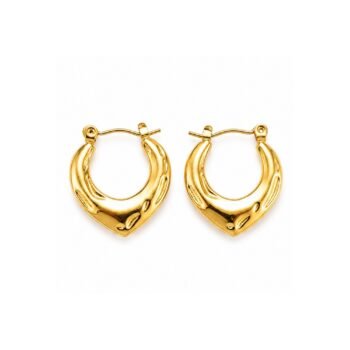 YouGorgeous™ 18K Gold Plated Sculptural Heart Hoop Earrings
