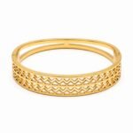18K Gold Plated Chevron Cutout Bangle Bracelet