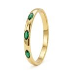 18K Gold Plated Emerald Marquise Gemstone Bangle