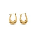 18K Gold Plated Chunky Oval U-Hoop Earrings