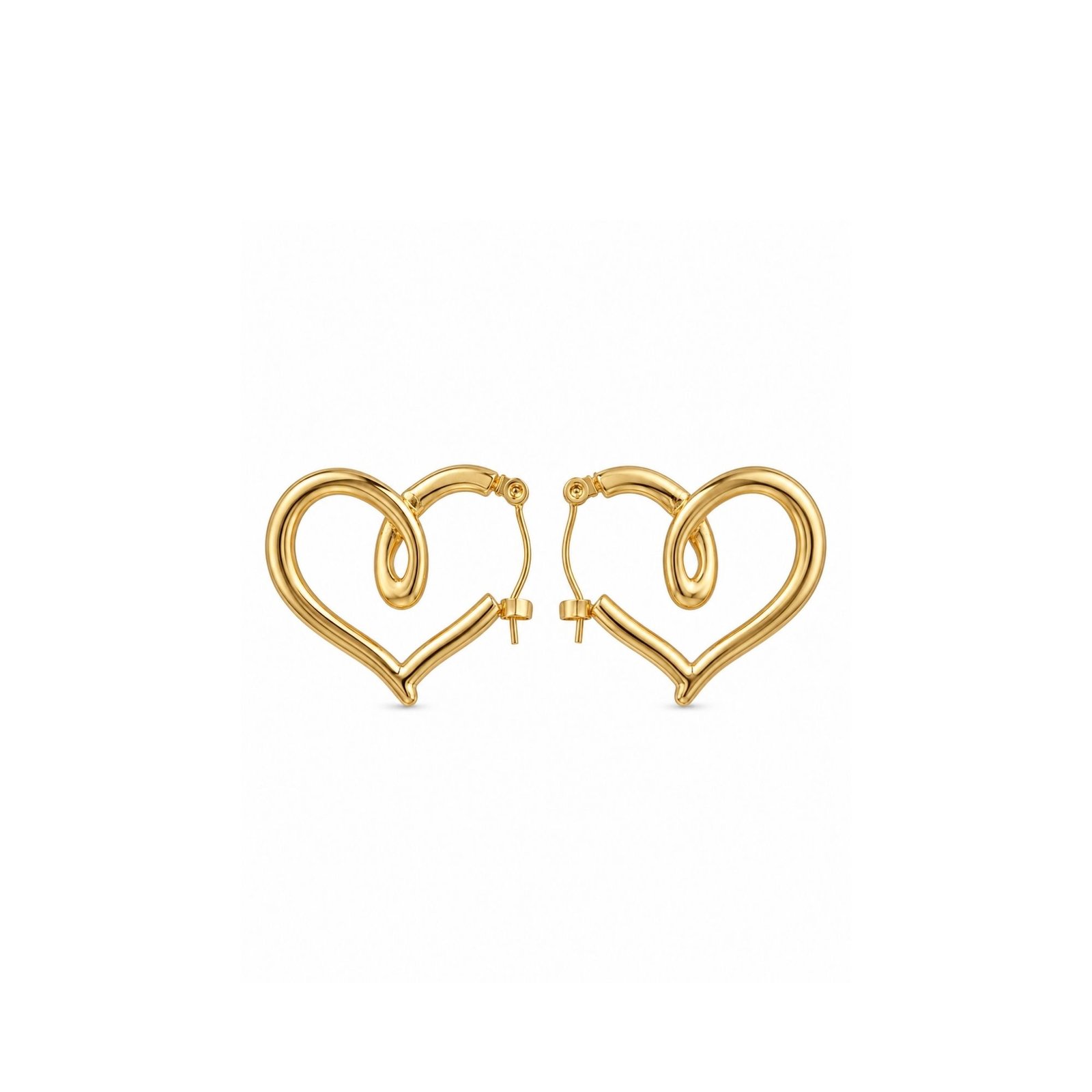 74 yougorgeous-18k-gold-plated-sculptural-ribbon-heart-hoop-earrings