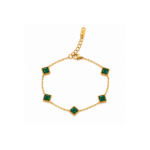 Buy 18K Gold Plated Emerald Green Rhombus Station Bracelet | Waterproof & Anti-Tarnish – Yougorgeous™