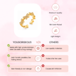 Yougorgeous 18K gold plated crystal butterfly spiral wrap ring on white background