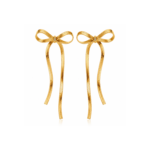 Yougorgeous 18K gold plated snake chain bow drop earrings on white background