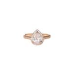 Buy 18K Gold Plated Pear Cut Halo CZ Solitaire Ring | Waterproof & Anti-Tarnish – Yougorgeous™