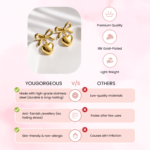 Yougorgeous 18K gold plated bow puffed heart drop earrings on white background
