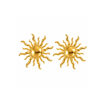 Yougorgeous 18K gold plated celestial sunburst stud earrings on white background