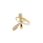 Buy 18K Gold Plated Crossfire Crystal & Pearl Ring | Waterproof & Anti-Tarnish – Yougorgeous™