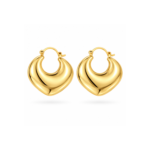 Yougorgeous 18K gold plated chunky heart hoop earrings on white background