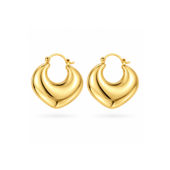 Yougorgeous 18K gold plated chunky heart hoop earrings on white background