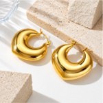 Yougorgeous 18K gold plated chunky heart hoop earrings on white background