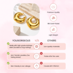 Yougorgeous 18K gold plated chunky heart hoop earrings on white background