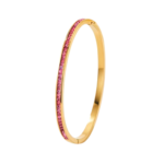 Buy 18K Gold Plated Pink CZ Channel Hinged Bangle | Waterproof & Anti-Tarnish – Yougorgeous™