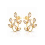 Yougorgeous 18K gold plated botanical marquise crystal foliage vine ear jacket stud earrings for women