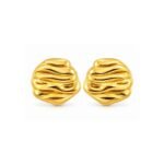 Yougorgeous 18K gold plated sculptural molten wave chunky stud earrings for women