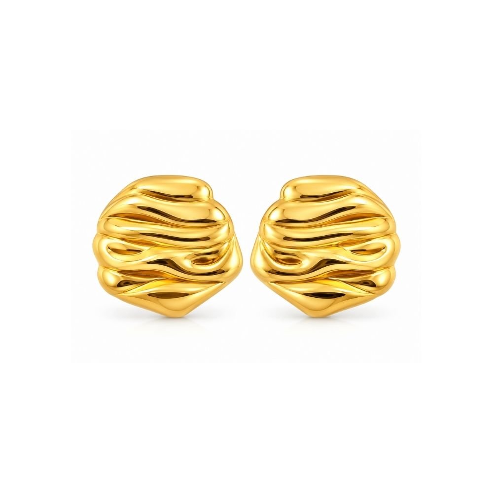 82 Yougorgeous 18K gold plated sculptural molten wave chunky stud earrings for women